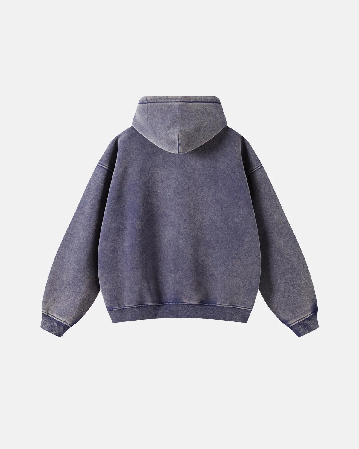 INFLATION Washed Distressed Fleece Zip Up Hoodies