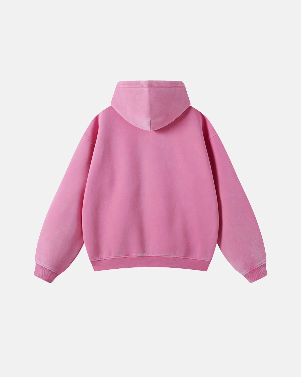 INFLATION Washed Distressed Fleece Zip Up Hoodies